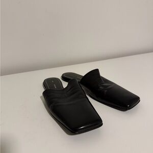 Proenza Schouler Black Square-Toe Slippers